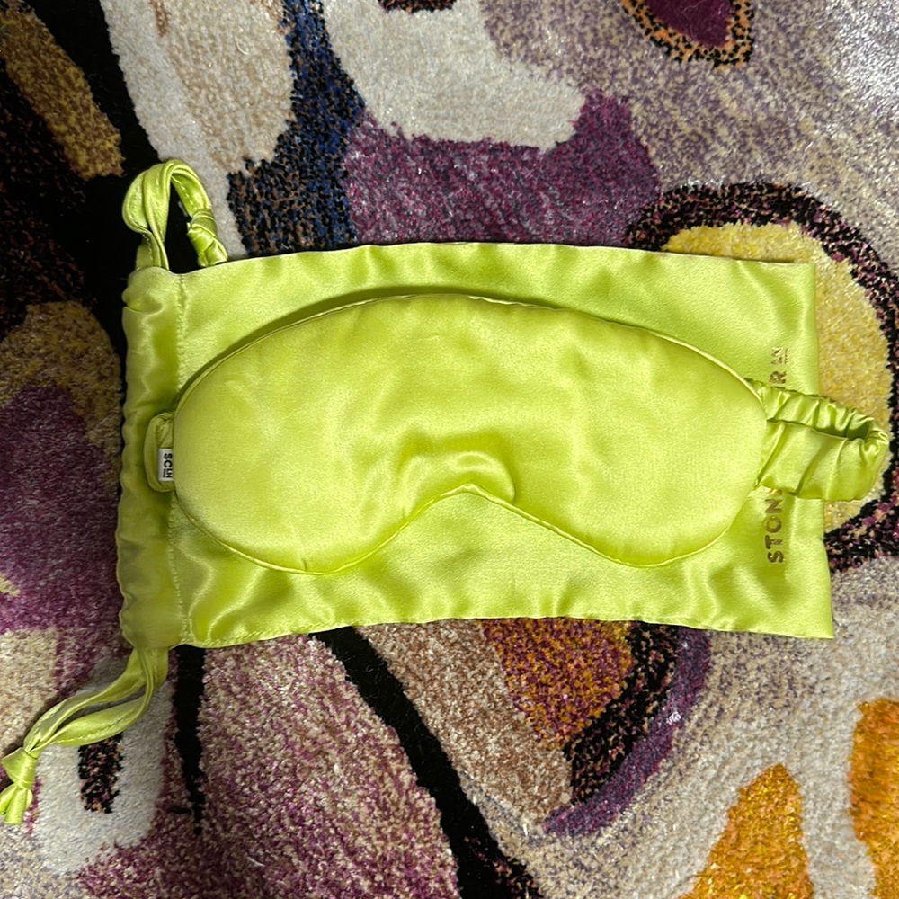 Stoney Clover Lane Silk Eye Mask Lime Green - One Size